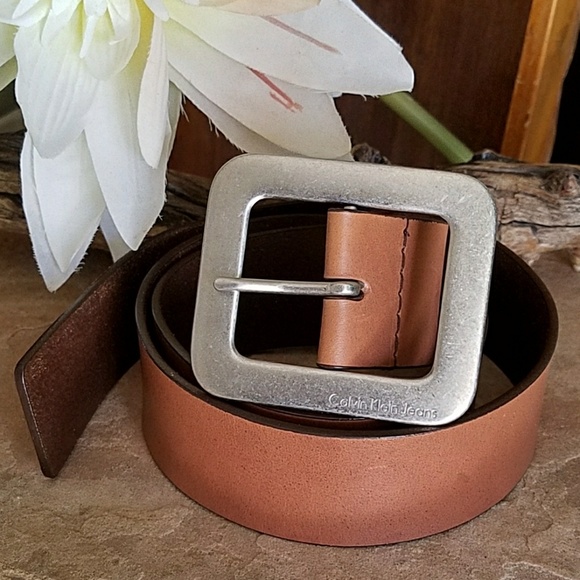 Calvin Klein Jeans Accessories - Calvin Klein Jeans Adjustable Brown Leather Belt